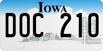 IA license plate DOC210