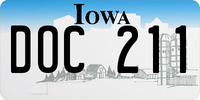 IA license plate DOC211
