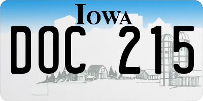 IA license plate DOC215