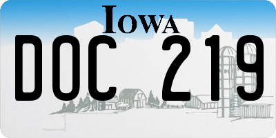 IA license plate DOC219