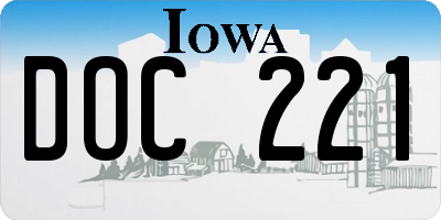 IA license plate DOC221
