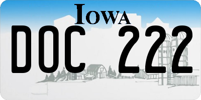 IA license plate DOC222