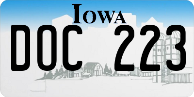 IA license plate DOC223