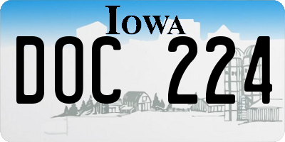 IA license plate DOC224