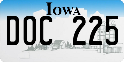 IA license plate DOC225