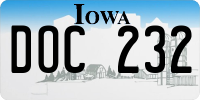 IA license plate DOC232