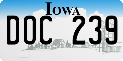 IA license plate DOC239