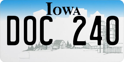 IA license plate DOC240