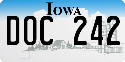 IA license plate DOC242