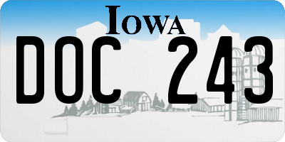IA license plate DOC243