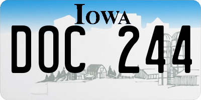 IA license plate DOC244