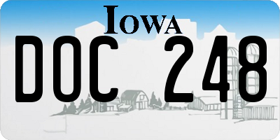 IA license plate DOC248