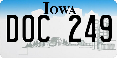 IA license plate DOC249