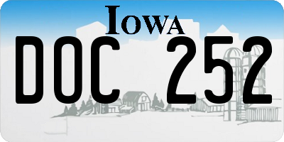 IA license plate DOC252
