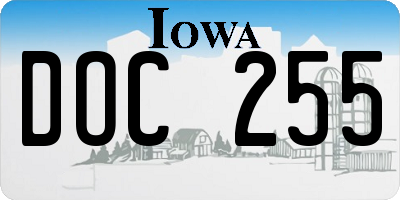 IA license plate DOC255