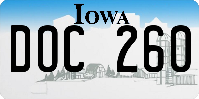 IA license plate DOC260
