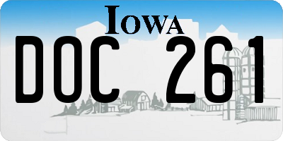 IA license plate DOC261