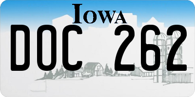 IA license plate DOC262