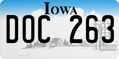 IA license plate DOC263
