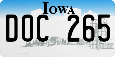 IA license plate DOC265