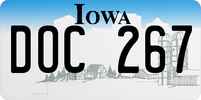 IA license plate DOC267