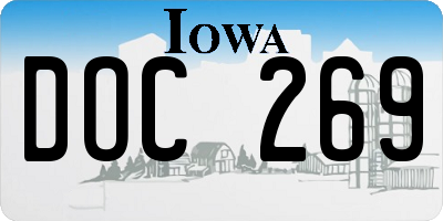 IA license plate DOC269