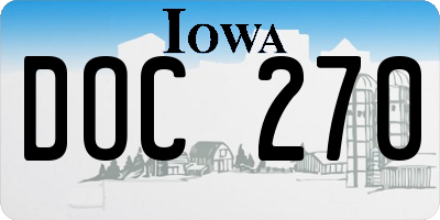 IA license plate DOC270