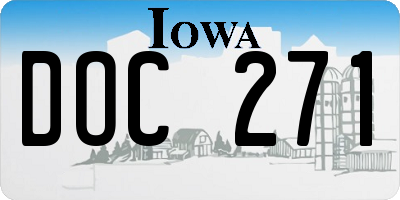 IA license plate DOC271