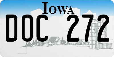IA license plate DOC272