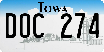 IA license plate DOC274