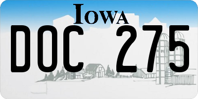 IA license plate DOC275