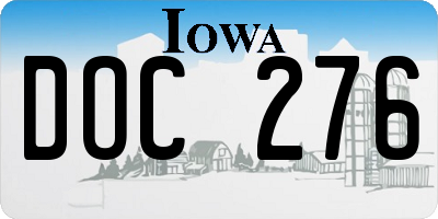 IA license plate DOC276