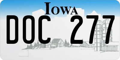 IA license plate DOC277