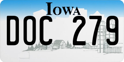 IA license plate DOC279