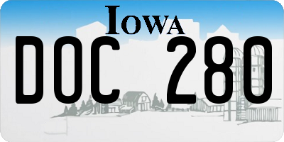 IA license plate DOC280