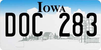 IA license plate DOC283