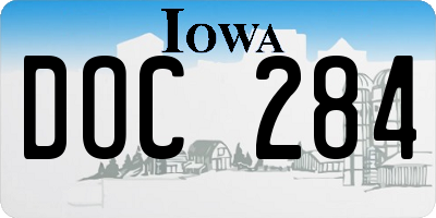 IA license plate DOC284