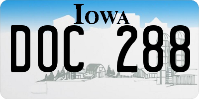 IA license plate DOC288
