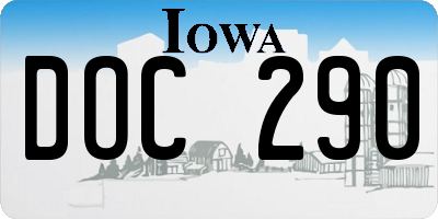 IA license plate DOC290