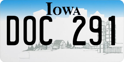 IA license plate DOC291