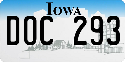 IA license plate DOC293