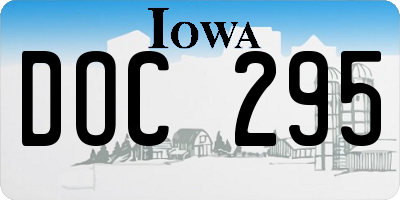IA license plate DOC295