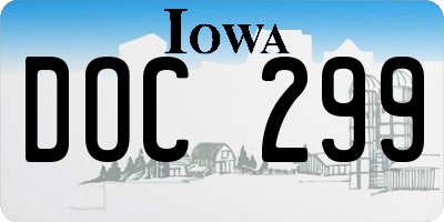 IA license plate DOC299