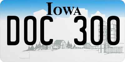IA license plate DOC300