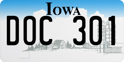 IA license plate DOC301