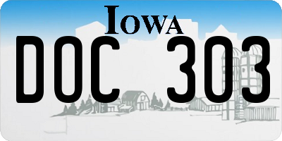 IA license plate DOC303