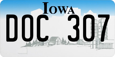 IA license plate DOC307