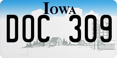 IA license plate DOC309