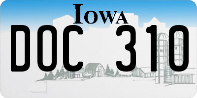 IA license plate DOC310