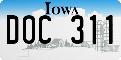 IA license plate DOC311